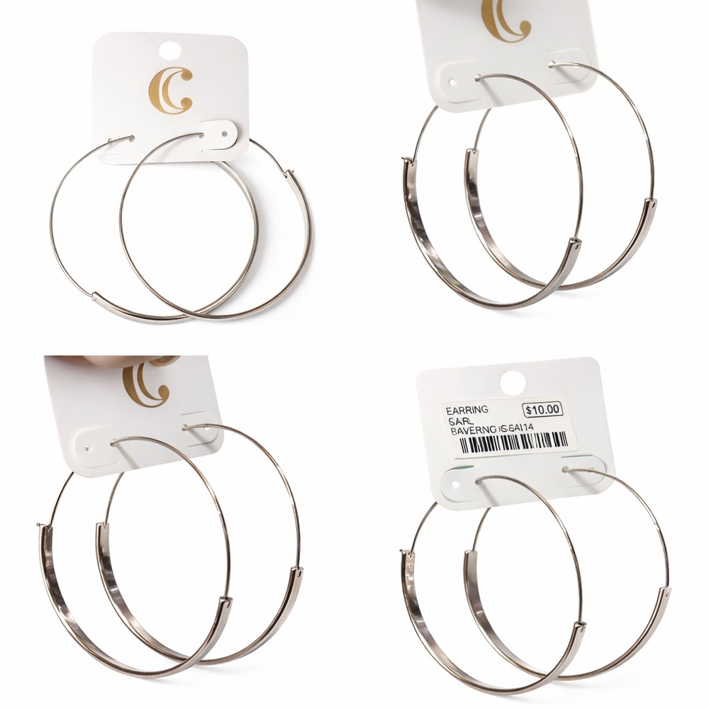 Charming Charlie Silver Hoop Earrings nwt 💕3x15$